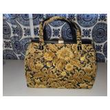 Vintage Floral Tapestry Handbag with Chenille