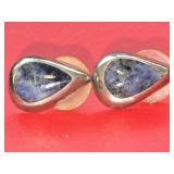 Sterling Silver Tanzanite Earrings 7.1 Grams