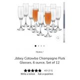 Libbey Catawba Champagne Flute Glasses, 6 ounce,