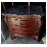Wooden End Table w/Marble Top