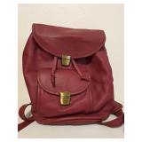 Claire Chase Red Leather Back Pack