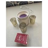 Wax Warmer, (3) Candle Holders & (3) Wax Cubes
