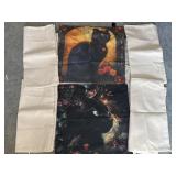 Decorative Pillow Covers ; 2 Enchanted Kitty & 4