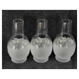 (3) Frosted Hurricane Lamp Chimneys (3) Frosted Hurricane Lamp Chimneys