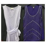 (2) Purple Short Sleeve Shirts Sz Med (2) Purple Short Sleeve Shirts Sz Med