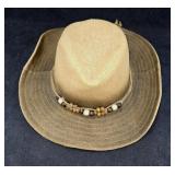 Sun "N" Sand Straw Hat w/Beaded Headband Sun "N" Sand Straw Hat w/Beaded Headband