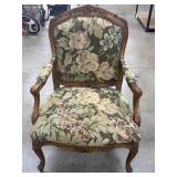Louis XV-Style Armchair with a Carved Walnut Frame Louis XV-Style Armchair with a Carved Walnut Frame