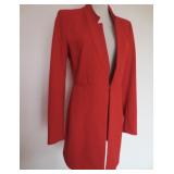 Zara Basic Collection Red Inverted Lapel Frock Zara Basic Collection Red Inverted Lapel Frock