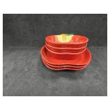 (3) Apple Plates & (3) Apple Bowls (3) Apple Plates & (3) Apple Bowls