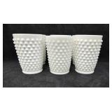 (6) 4 Oz Fenton Hobnail Milk Glass Juice Tumblers (6) 4 Oz Fenton Hobnail Milk Glass Juice Tumblers