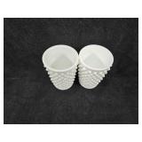 (2) 4 Oz Fenton Hobnail Milk Glass Juice Tumblers (2) 4 Oz Fenton Hobnail Milk Glass Juice Tumblers