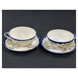 2 VTG Hand Painted Japan Tea Cup and Saucer Sets 2 VTG Hand Painted Japan Tea Cup and Saucer Sets
