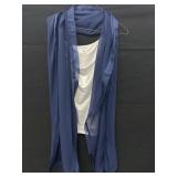 Cache Sleeveless Dress Shirt size L & Blue Shawl Cache Sleeveless Dress Shirt size L & Blue Shawl