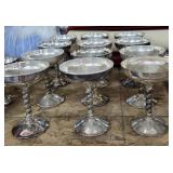 (12) Silver Plated Brass Long Stemmed Dessert Cups (12) Silver Plated Brass Long Stemmed Dessert Cups