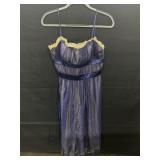 BCBG Navy And Ivory Silk Dress Size 6 Spaghetti BCBG Navy And Ivory Silk Dress Size 6 Spaghetti