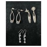 (3) Prs Silver Tone Earrings (3) Prs Silver Tone Earrings