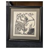 TEMPLE CHARCOAL RUBBING -  THAILAND - ORIGINAL TEMPLE CHARCOAL RUBBING -  THAILAND - ORIGINAL