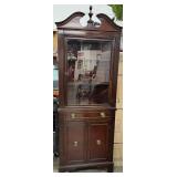 VTG Duncan Phyfe-Style Mahogany Corner China VTG Duncan Phyfe-Style Mahogany Corner China