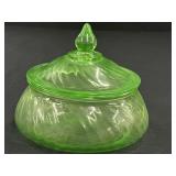 Vintage Green Depression Glass Swirl Pattern Vintage Green Depression Glass Swirl Pattern