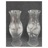 (2) Glass Chimneys (2) Glass Chimneys