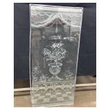 Acid-Etched Glass Panel with a Decorative Design Acid-Etched Glass Panel with a Decorative Design