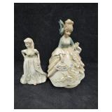 Vintage Porcelein Woman Figurine Music Box & Vintage Porcelein Woman Figurine Music Box &