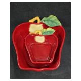 Nesting Ceramic Apple Bowls Nesting Ceramic Apple Bowls