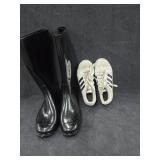 Pr of Rubber Boots + Adidas Sneakers Pr of Rubber Boots + Adidas Sneakers
