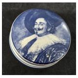 Delftware Powder Pot Featuring a Reproduction of Delftware Powder Pot Featuring a Reproduction of