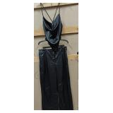 Black Pleather Pants & Shiny Top Sz M/L Black Pleather Pants & Shiny Top Sz M/L