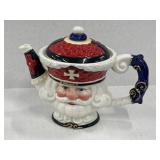 Small Ceramic Teapot with Santa Claus Face and Small Ceramic Teapot with Santa Claus Face and