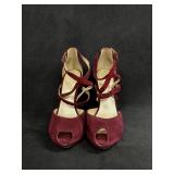 Nine West Burgundy Sparkly Heels Sz 7.5 Nine West Burgundy Sparkly Heels Sz 7.5
