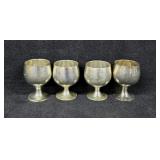 Set of Vintage Silverplate Cordial Glasses Set of Vintage Silverplate Cordial Glasses
