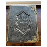 Large Antique Illustrated Family Bible: Leather
