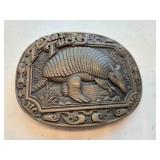 Solid Brass Texas Turkey Armadillo Belt Buckle