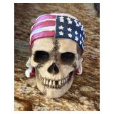 American Flag Skull Bandana Coin Bank 5" tall