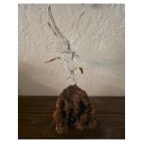 Glass Eagle on Wood