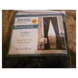 NIP Springmaid Black Brushed Twill Drapes