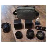 Several Camera Lens and Accessories w/Bag