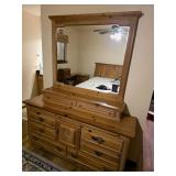Wooden Dresser w/Mirror