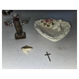 Bisque Porcelain Heart-Shaped Plaque