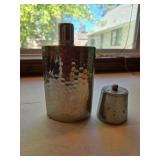 10oz Flask fto. West Germany & Aluminum Jar w/Lid