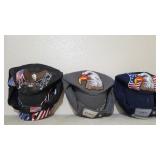 (3) Bald Eagle Caps