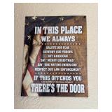 "In This Place We Always Salute Our Flag" Tin