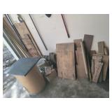 Wood Pieces, Granite Slab, Buckets & Barrel