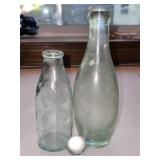 7" & 5" Glass Bottles + Marble