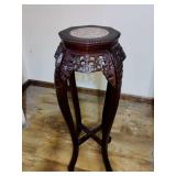 Carved Cherry Plant Stand
