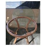 Wicker Table w/Glass Top