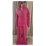 Sz L Twisted Heart 2 Pc Set Pink Tracksuit