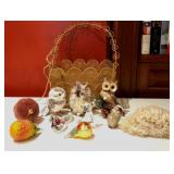 Gold Christmas Basket w/Unique Ornaments (Many
